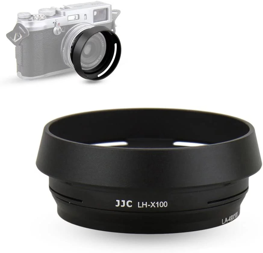 Hood Lens Aluminum X100T Fujifilm -Black Set Alloy Replace Fuji LH-X100 Adapter X100F X100S X100 Ring & X100V Hood Lens Fuji X70 for Shade JJC Lens