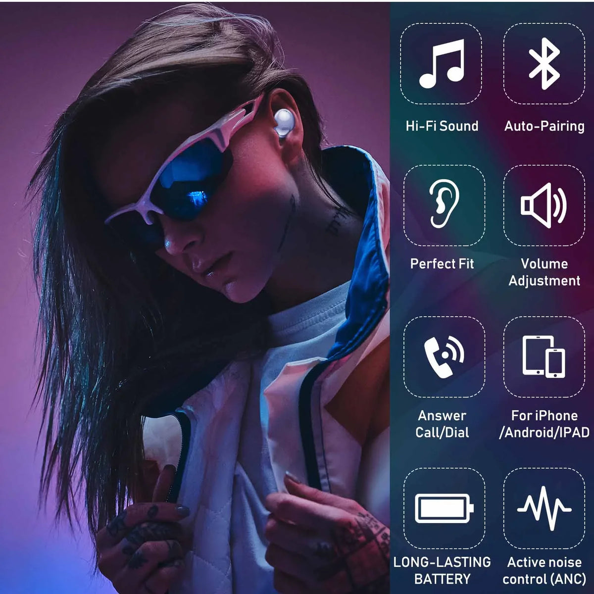 Buds V5 Wireless vivo Street Bluetooth Purple (Wireless Cancelling Earbuds Included) Noise With True UrbanX For Charging Case Active Plus Pro