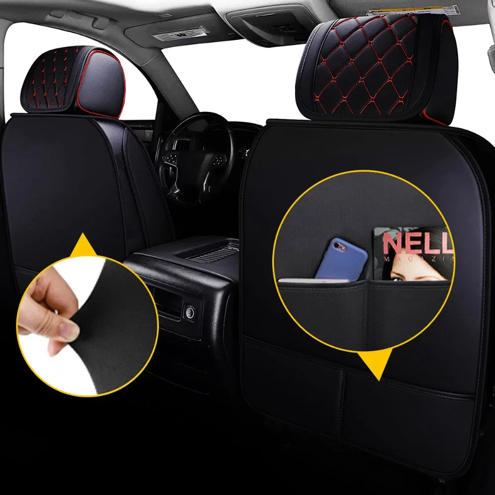 HD Covers 3500 or Car Set, Black-Red) Silverado 1500/2500 Crew,Double,Extended Set HD Pickup Full Seat GMC Truck(Full Sierra / Fit Cab for 2007-2023