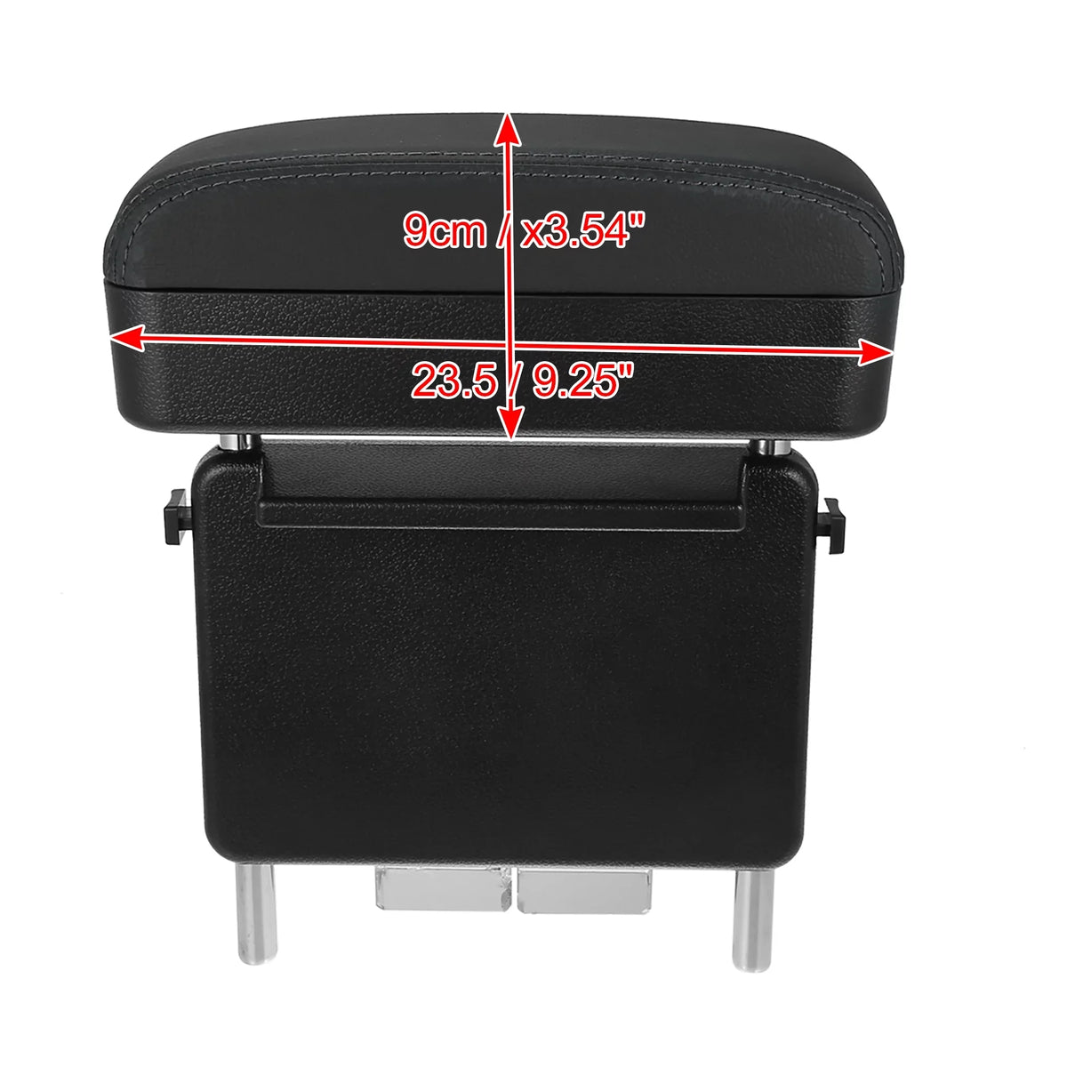 Box Gap Armrest Seat Line Black Armrest Box Center PU Adjustable Storage Leather Car Black Organizer with Armrest