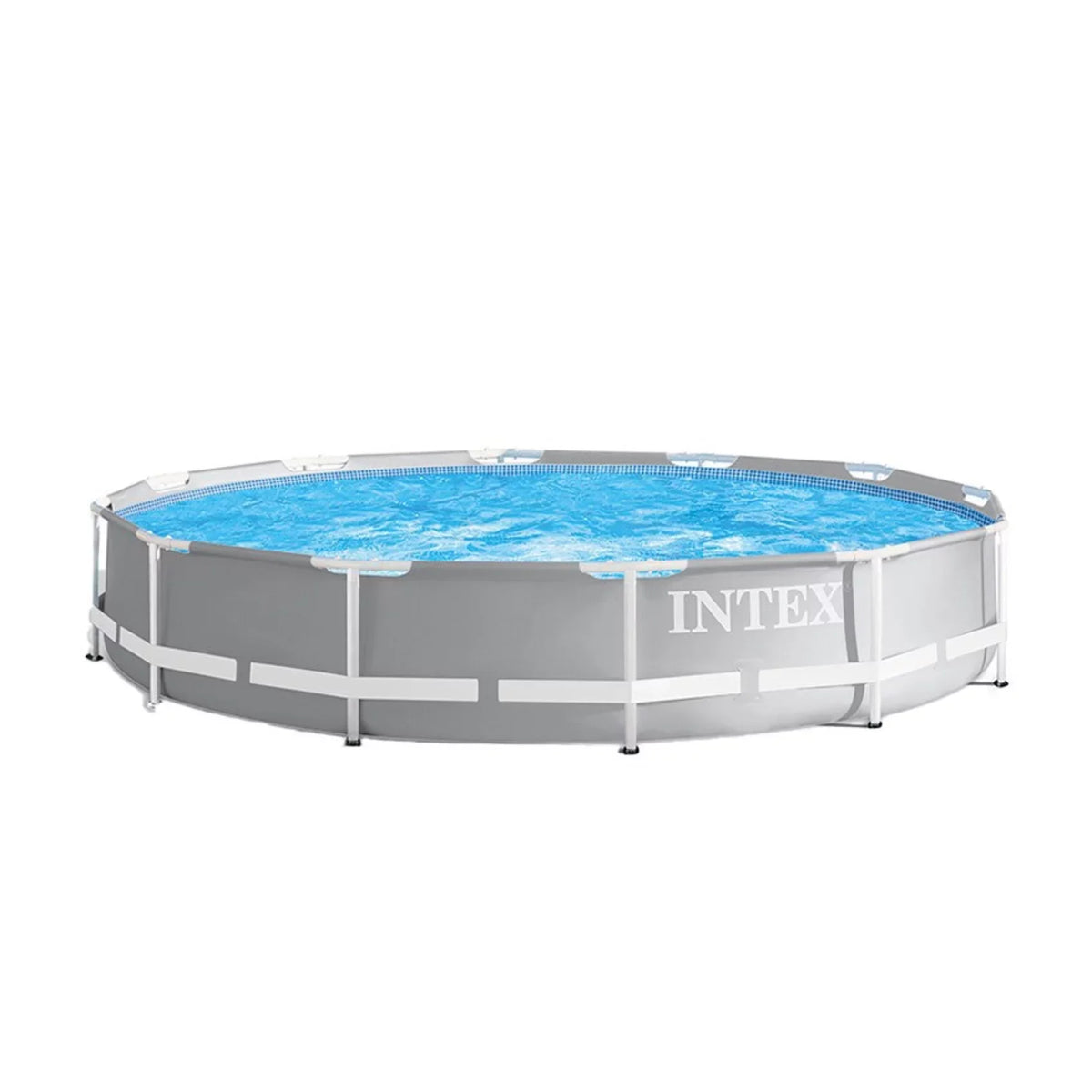 Ground 30" 12' x Above 48" Frame Bundled Ground Prism Ladder Swimming Pool with