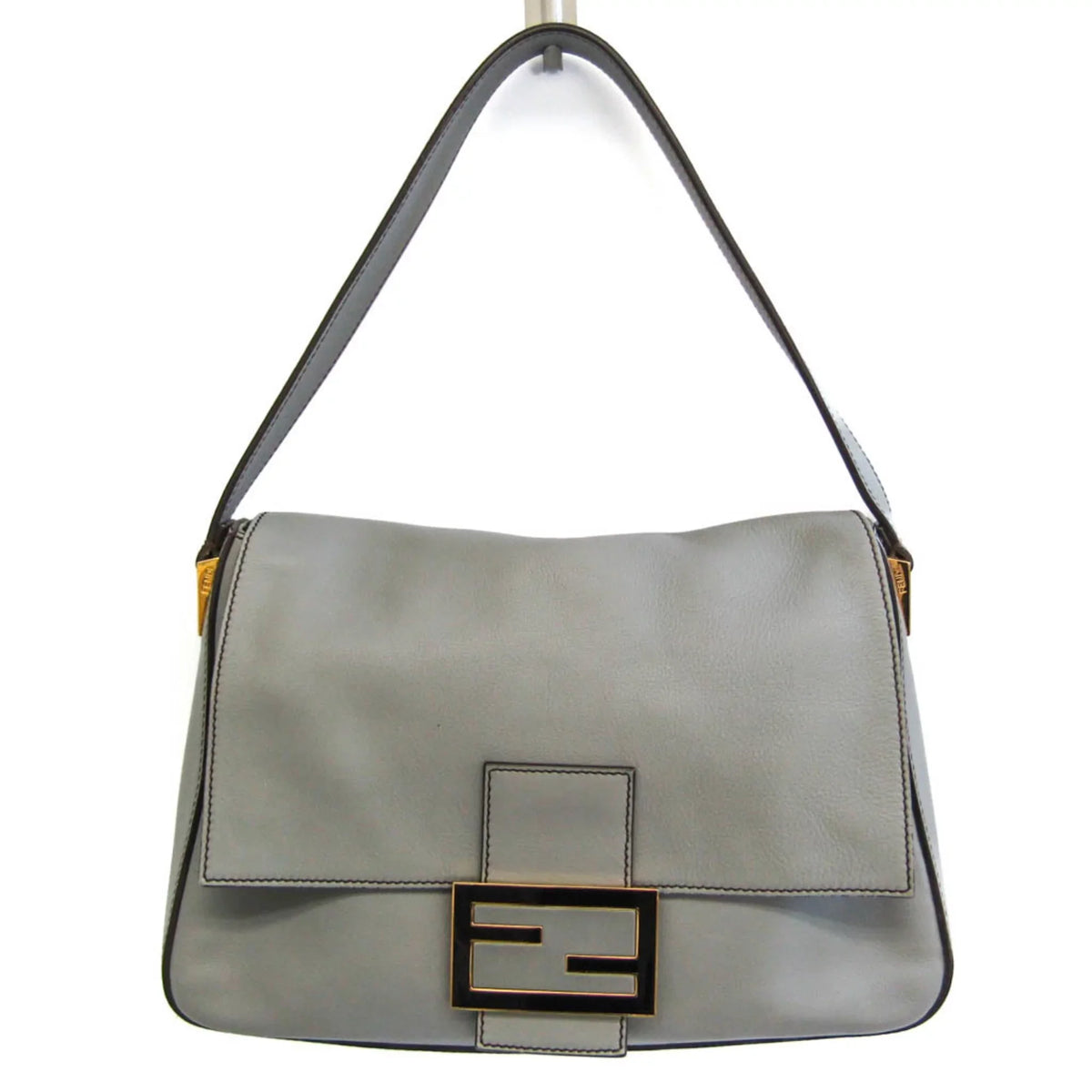 (Good) Bag Shoulder Bucket Leather Gray Women's Mamma Fendi Pre-Owned Big 8BR638