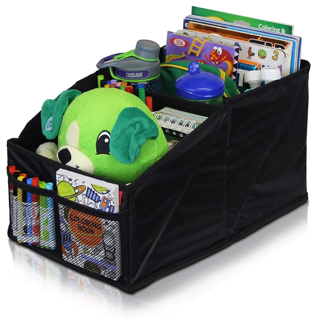 with Lusso Car Games Toys, Maps, Magazines, Gear and for Compartments for Featuring Storage Tissues, Seat Stitching Great Adults, More Kids Organizer Black Documents, 8 Books, Front/Backseat
