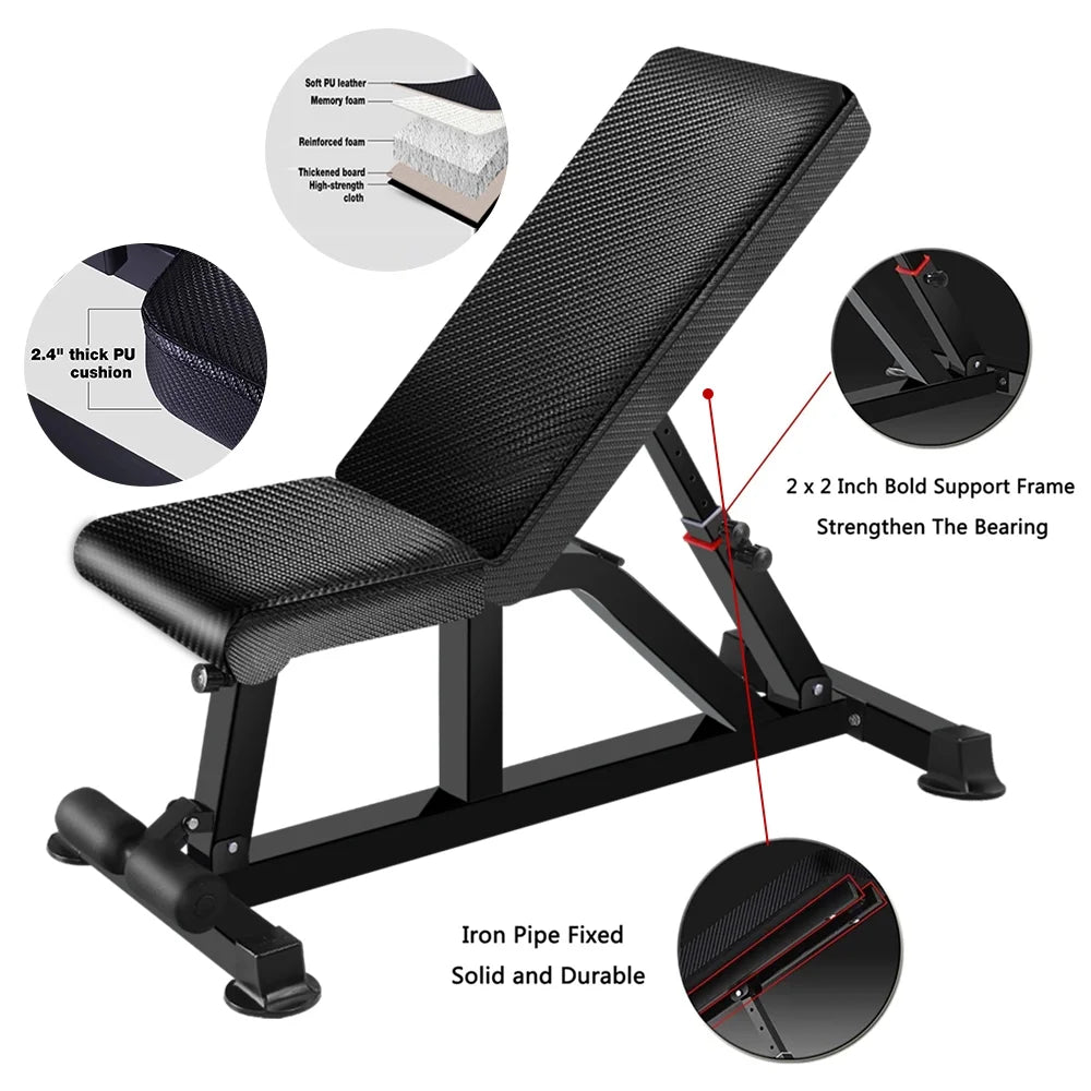 for Bench, for Bench Dumbbells Weight Body Workout Adjustable 700LB Exercise KINGKANG Workout,Foldable Home Gym Full K Bench