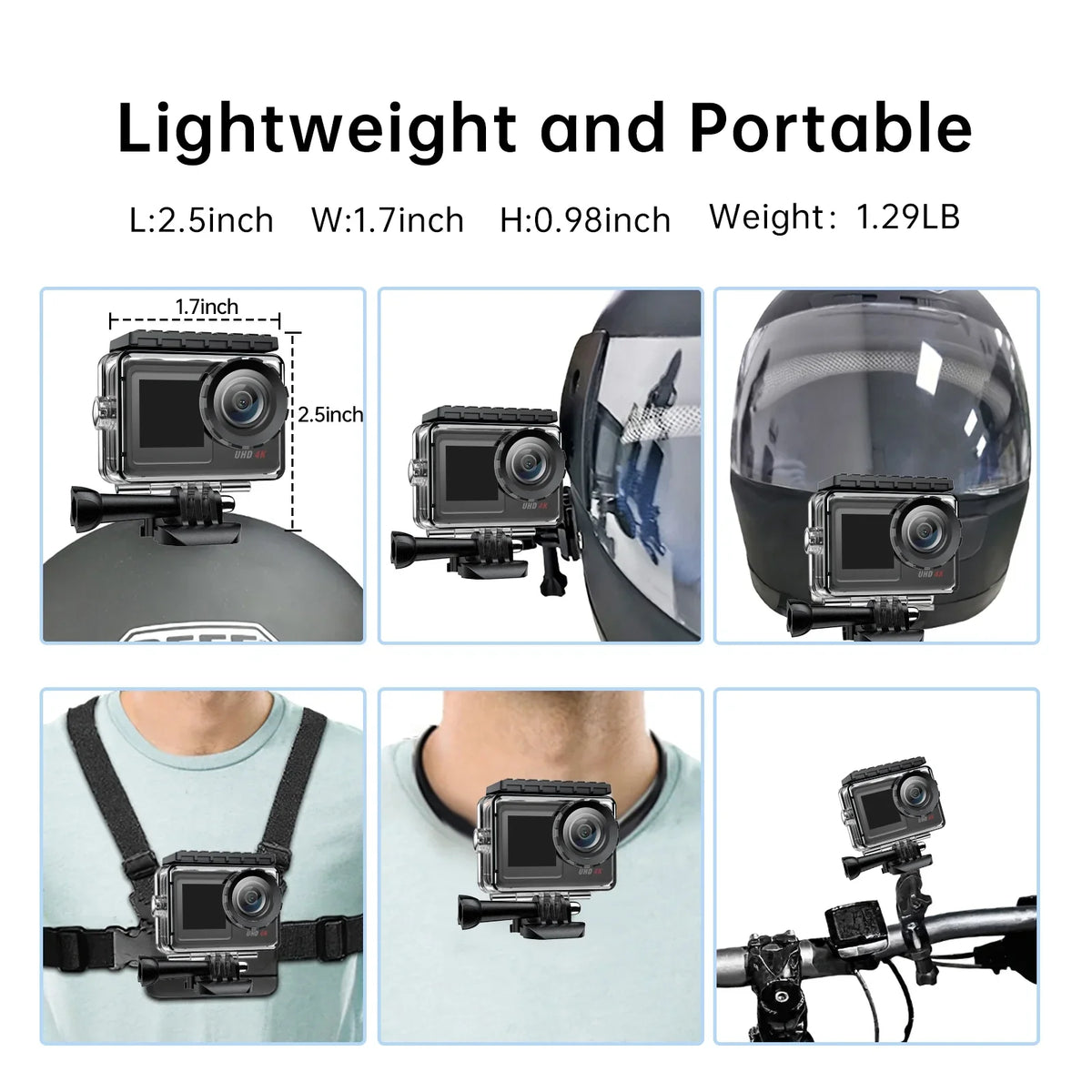 20MP Camera Camera Sports Camera Camera Action Vlog Compatible WiFi Campark Accessories 4K Waterproof 30FPS Underwater GoPro Kits Screen Touch