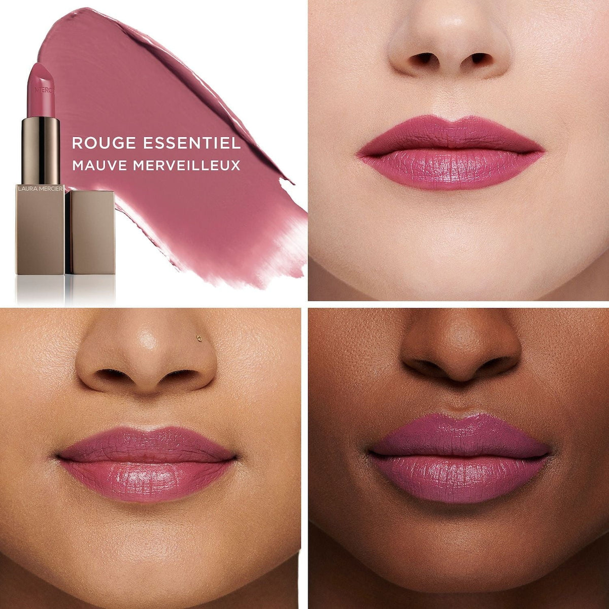 Silky Mauve Lipstick Essentiel Rouge Cream - - Mercier Merveilleux Laura mauve