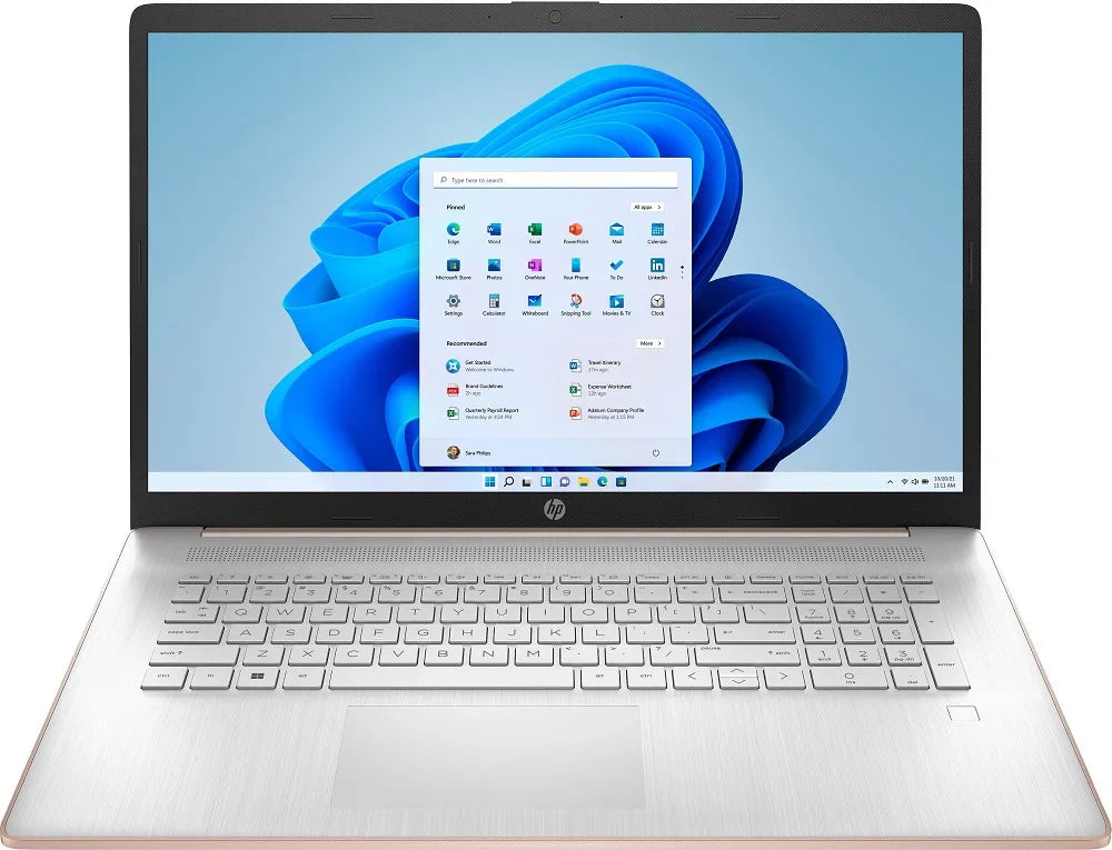 17.3" Processor 11 Gold Laptop 12GB Windows Rose Graphics Pale (Refurbished) Pentium 7505 RAM Gold SSD Restored Home HP DualCore 17CN0107DSREF 1600x900 HD+ 256GB UHD