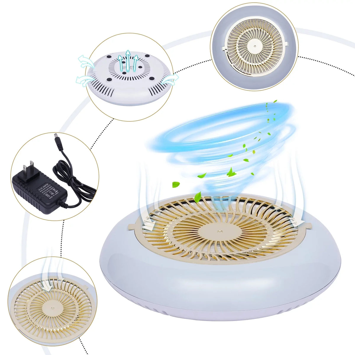 Dust Nail Fan Vacuum Suction Cleaner 45W Oukaning Reusable Filter Strong Salon(White) Collector