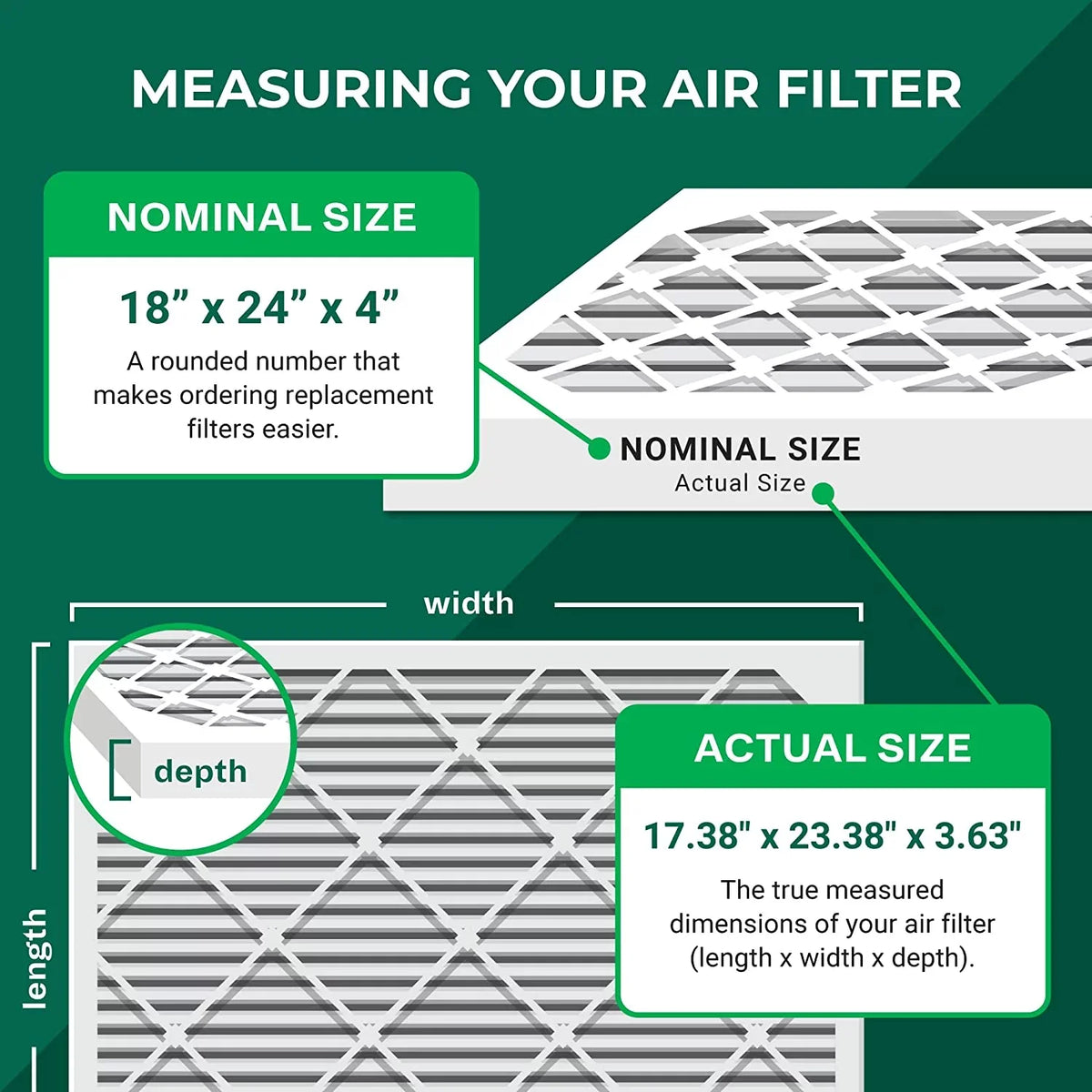 Pleated 8 HVAC Furnace MERV (6-Pack) 18x24x4 Air Filterbuy Filters AC