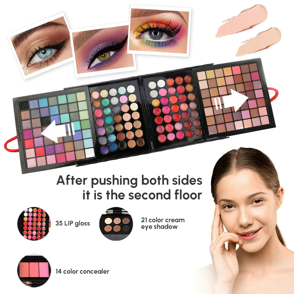 Gift Cosprof Palette Eyebrow Facial Pencil Set All-in-One Face Eyeliner with Powder Make Powder Mirror, up Cosmetic Concealer Colors Set, Makeup 177 Blusher Eyeshadow Combination