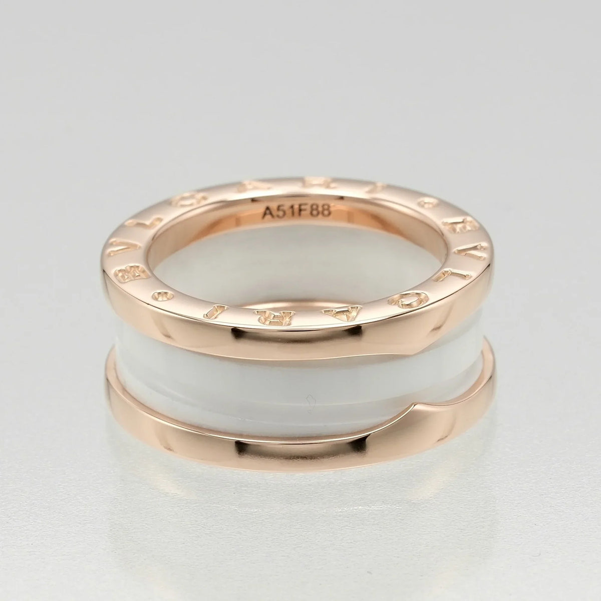 Pre-Owned B 7.22g I112223130 Ring Bvlgari Approx. One Gold Zero BVLGARI (Good) PG K18 Pink Ceramic