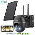 Outdoor Night PIR Camera Solar Outdoor Security 2K/3MP & PTZ Alexa Motion Detection, Surveillance with Work Color 360° Vision, View, Spotlight Camera WiFi, Siren, with Wireless