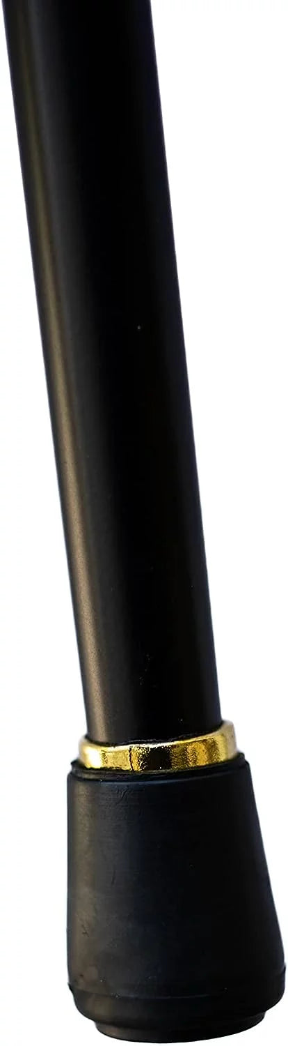 High Handle, 37" 2-Tone Tip of Ball Compass with Piece Shaft, Top Walking On & Dividable Shaped Embossed Cane Base Metal Handle, Logo Alloy Rubber 2 The Square at Masonic Cane