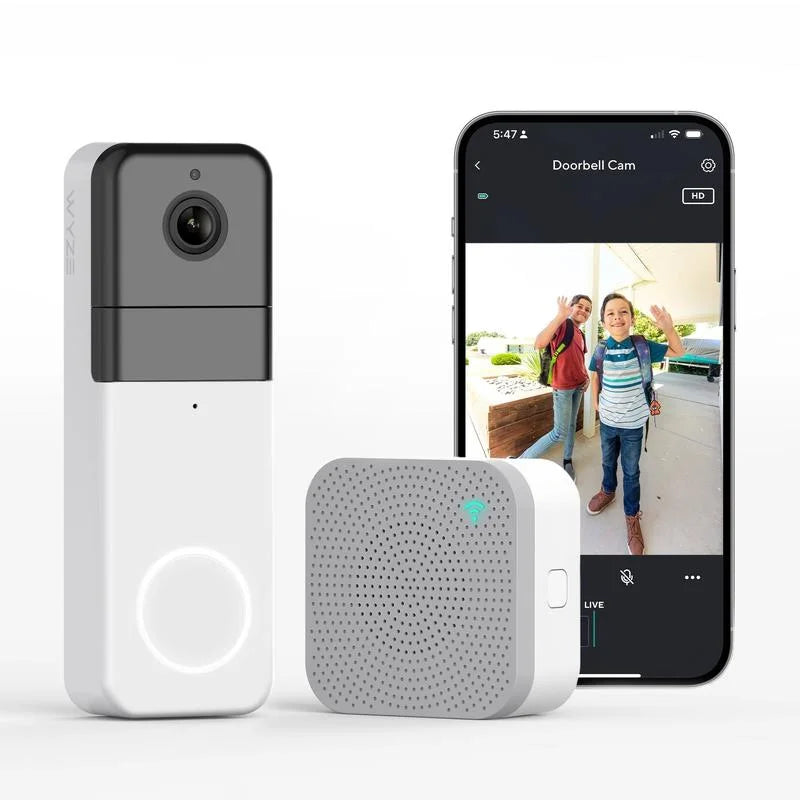 Doorbell Video Doorbell Night and Aspect — Pro Alexa Video, Wyze to Assistant Color w/ Wireless Audio, Walls, Works 2-Way QHD Battery, Ratio, w/ Camera 1:1 Sticks Adhesive Vision,