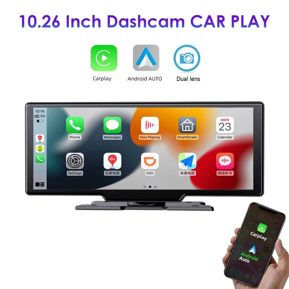 Camera Car Dual Android Wifi Channel ". 10.26'' Jahy2Tech Auto Wireless DVR Screen Dash 2K Touch