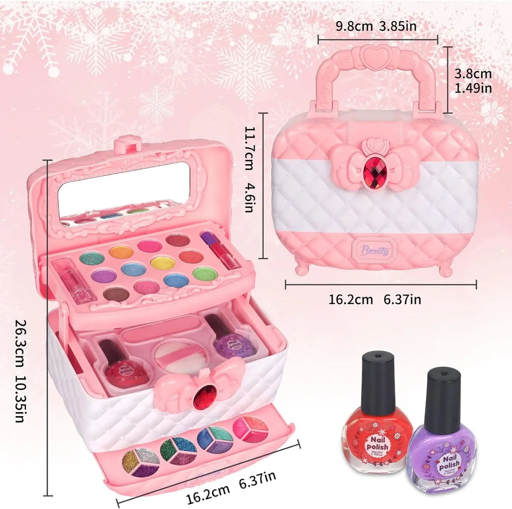 Kids Girls Non-Toxic for Gift, Frozen Set, Washable Birthday 24Pcs Kids Christmas Toys Year Cosmetic & Kit Set Makeup Makeup 3-12 Makeup Real Pink Olds Girls, Toddler Safe Makeup for