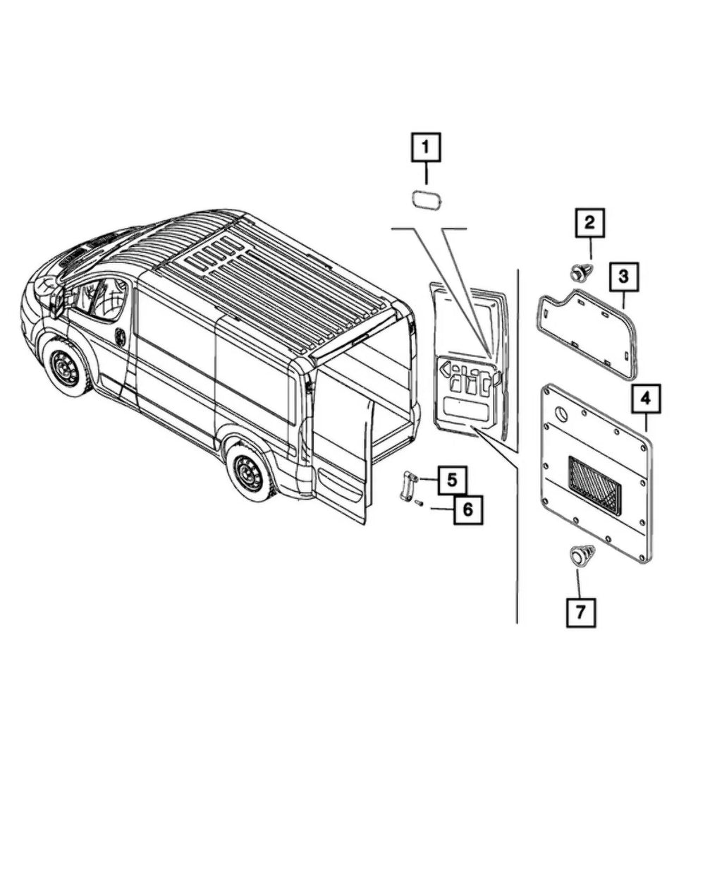 Door Trim 1ZP92LAHAB ProMaster New Left Ram Genuine (2014-2024) Rear OE Panel