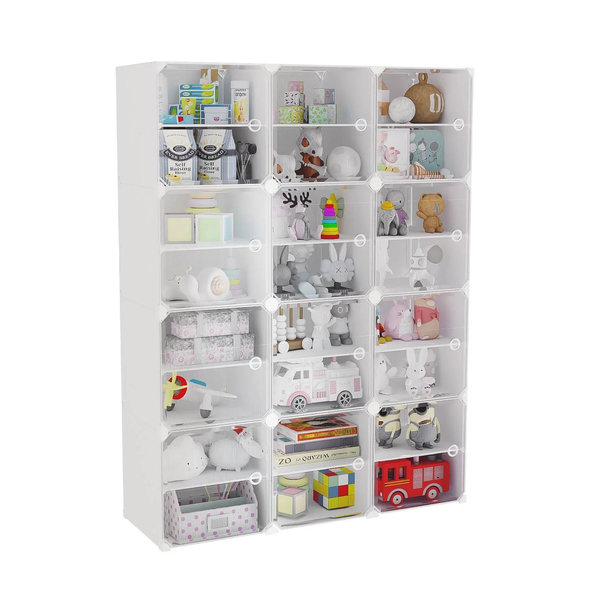 Stand Rack Entryway Organizer Plastic 48 Tower Shoe Cabinet Boxes, 12 White Shelf Cubes Shoe Bedroom Tiers Shoe Storage Pairs Storage 96 Closet Modular for Hallway