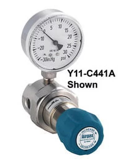 Airgas Line Steel Purity Regulator Stage psi 0-250 Seat Stainless High Threadless Single