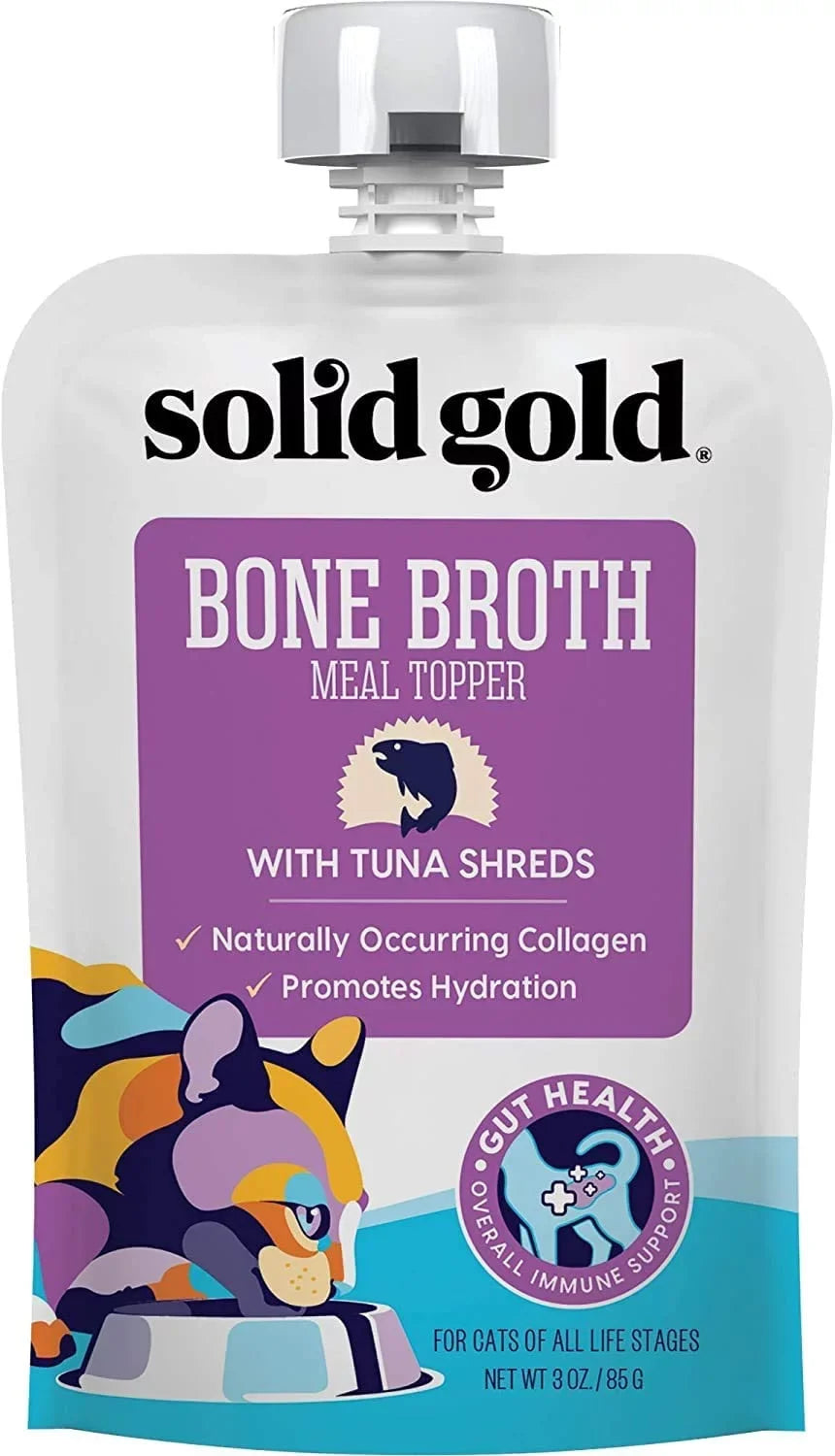 12 Toppers Cat to Cats Grain Wet Serve Gold Rich Meal Free Gravy Easy Broth Food Pack Tuna Promote Cat Meal - Shreds for Hydration - Bone to Toppers Nutrient with Solid Food