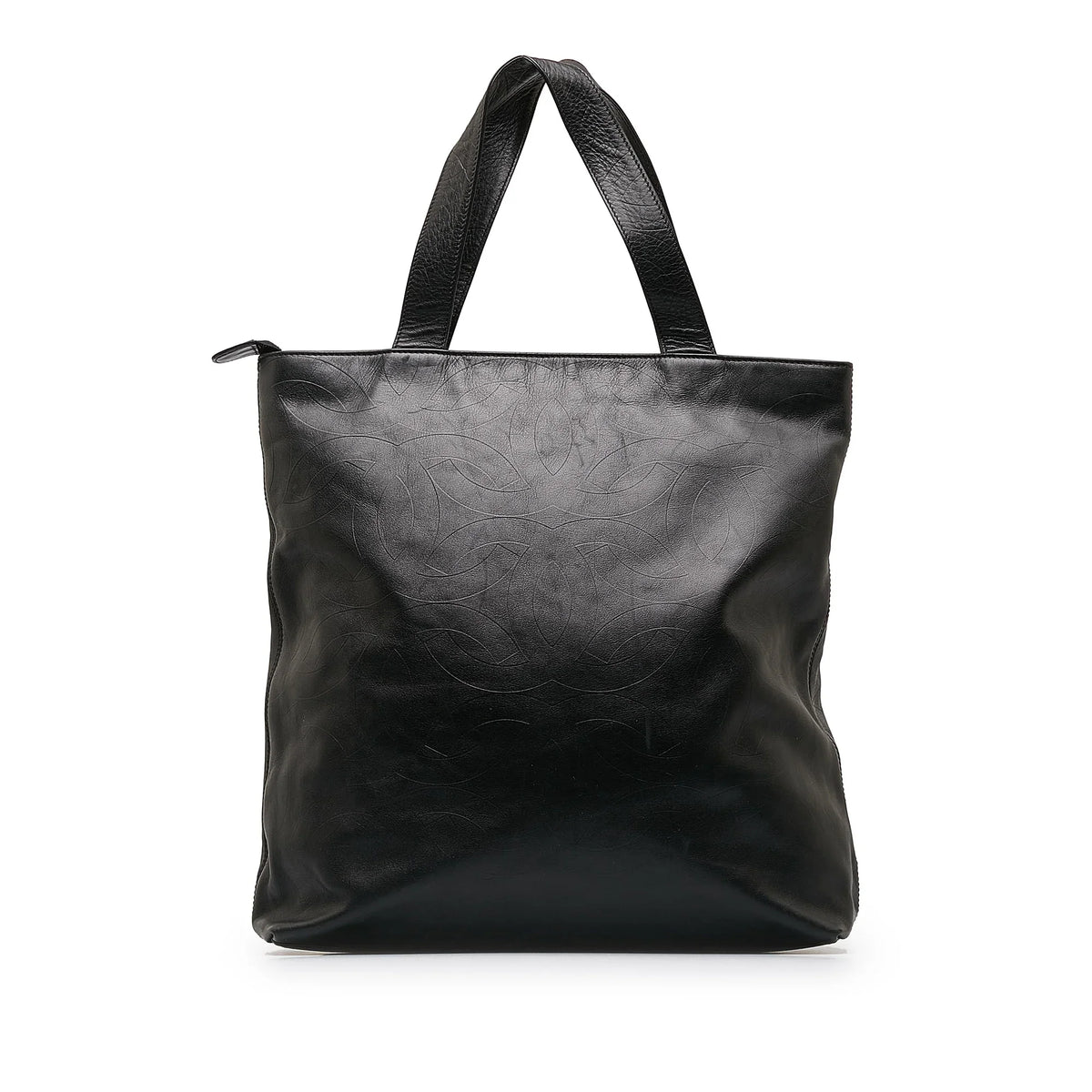 Authenticated (Good) Bag Pre-Owned CC Leather Tote Lambskin Black Unisex Tote