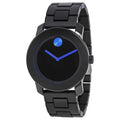 Steel 3600099 Watch Mens 42 mm Movado Black Stainless TR90/Polyurethane Bold Dial