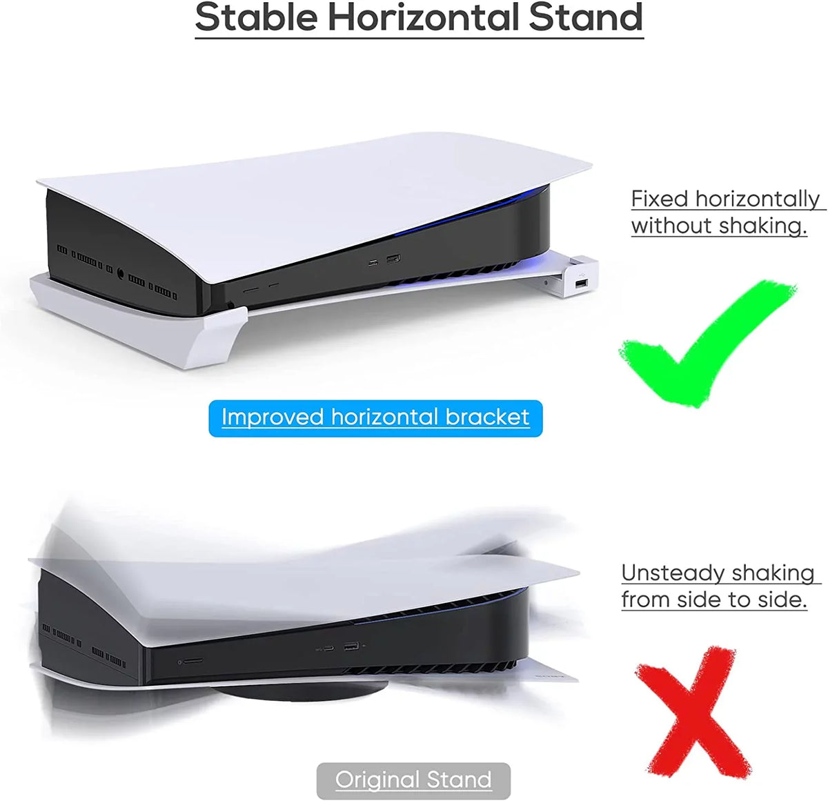 Base & &1 3 5 USB Digital and Holder with Console 4-Port Horizontal Disc Playstation Extension Port,Compatible 2.0 Skate with for Port USB Hub 5 Charging Edition Data Playstation Stand