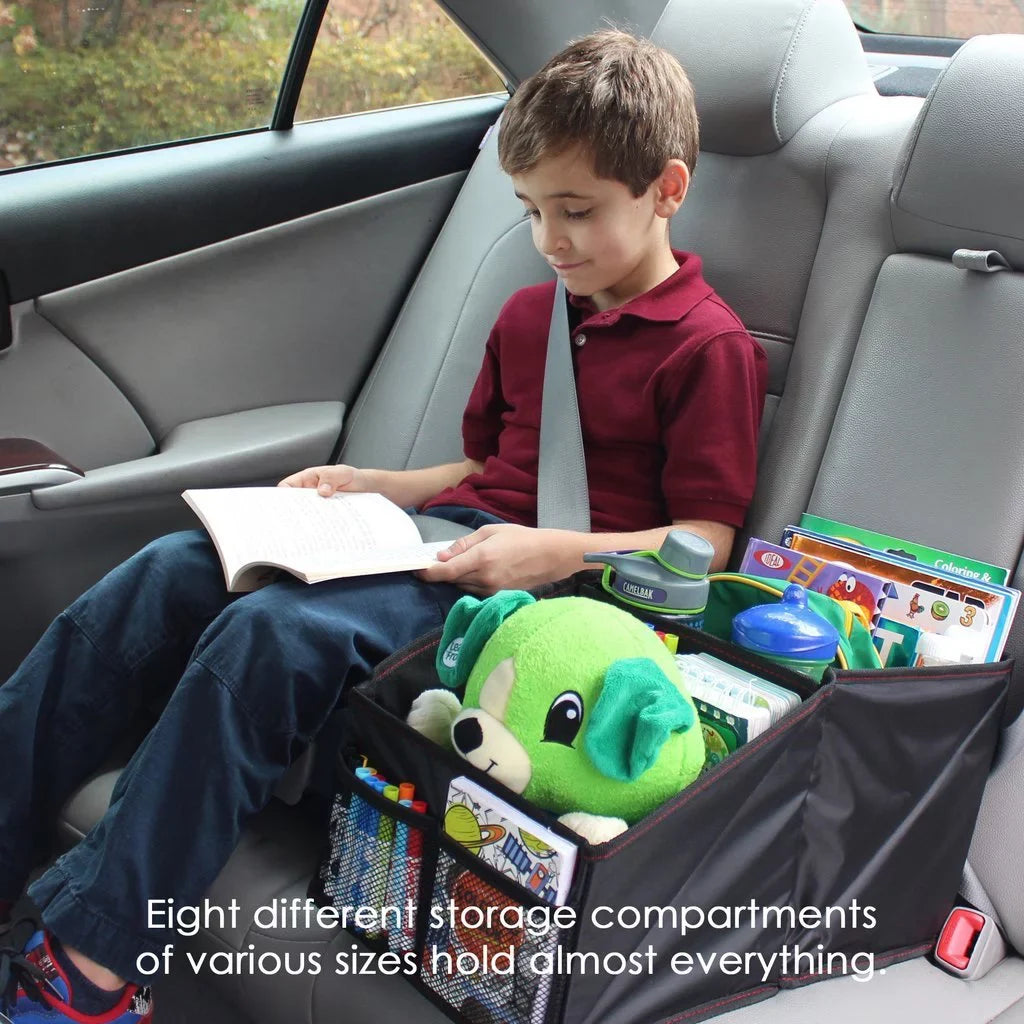 with Lusso Car Games Toys, Maps, Magazines, Gear and for Compartments for Featuring Storage Tissues, Seat Stitching Great Adults, More Kids Organizer Black Documents, 8 Books, Front/Backseat
