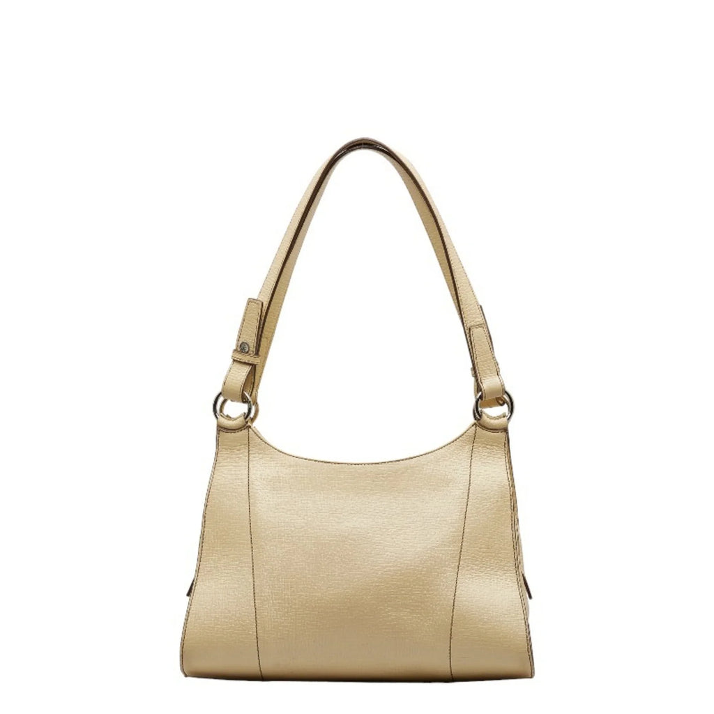 LOEWE Cream Ladies White Leather (Fair) Handbag Yellow Pre-Owned