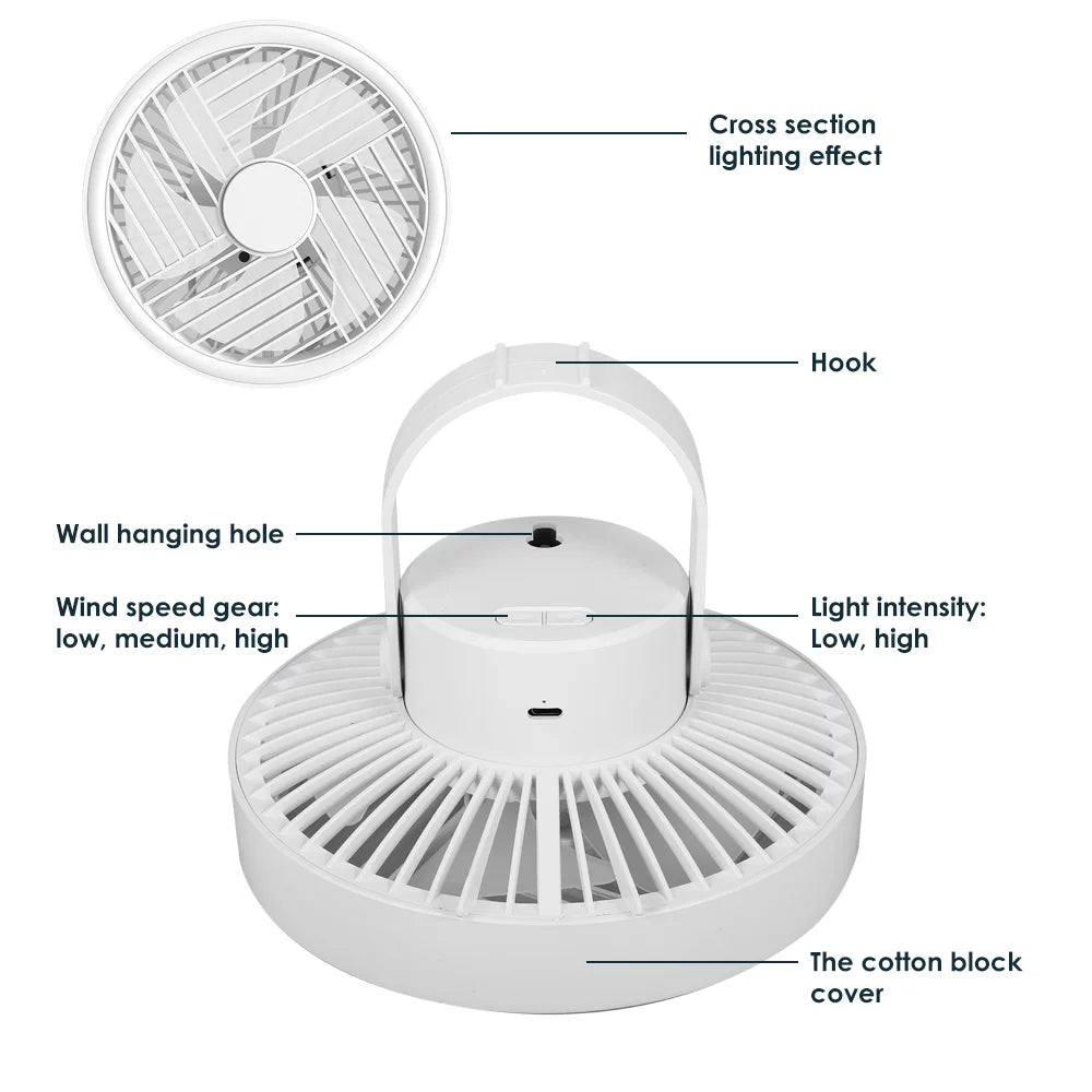 Mute Supply and JLLOM Bottom Hanging Long-distance Smooth Fan for Noise, Walls Surfaces, Air Versatile Light Glass