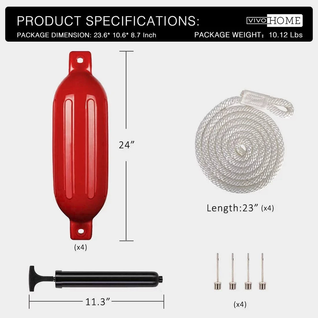 Ribbed of SPECSTAR Bumper Marine Shield Fender Pack Protection 4 for Boat Vinyl