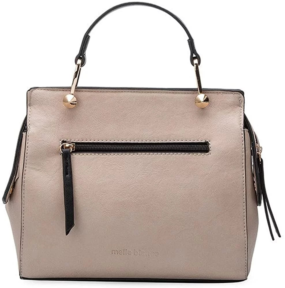 Satchel, Melie Multi Color-bock Bianco Bone Leather Vegan Noelle