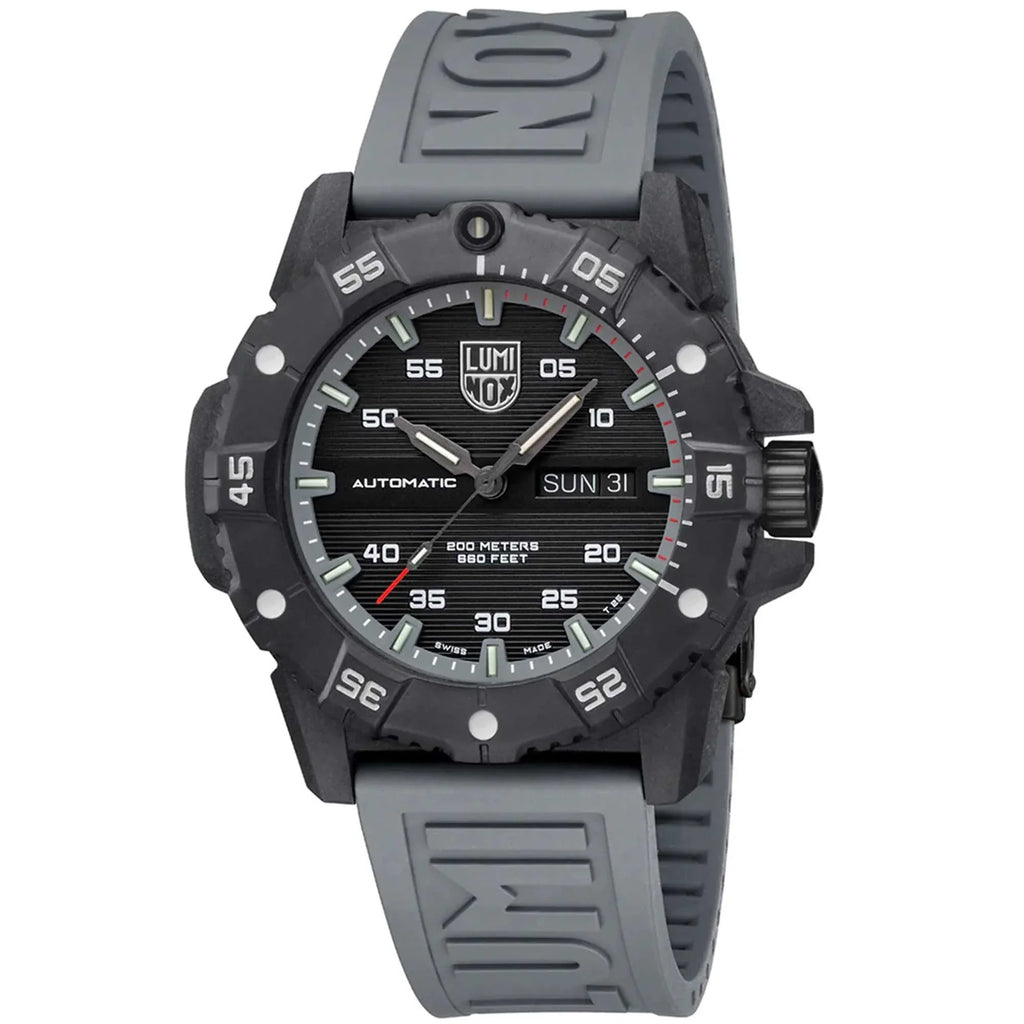 Men's Luminox Rubber Watch Carbon Seal XS.3862 Grey Strap Master