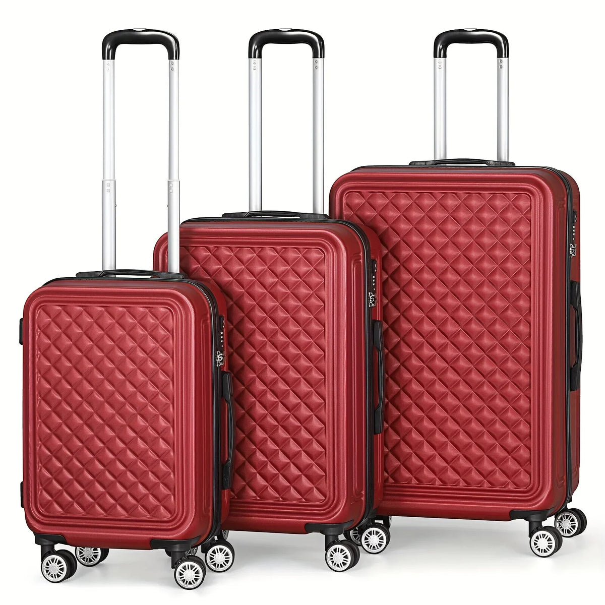 Luggage For Cases With Travel Hard Spinner Minimalist Trip, Shell Red Outdoor Wheels