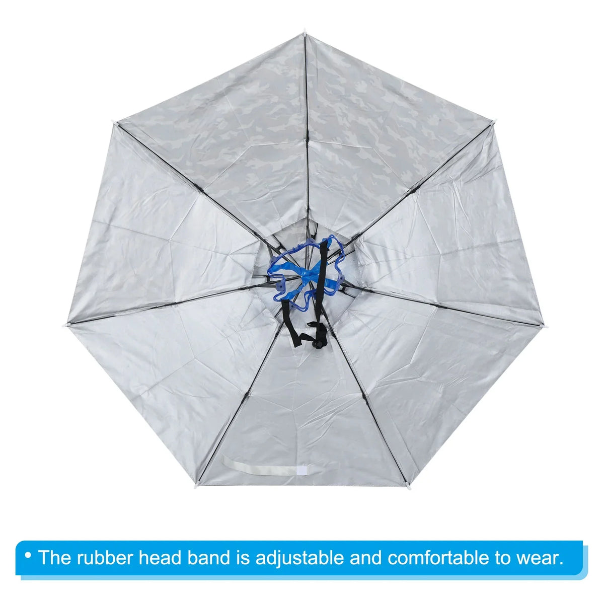 Umbrella with Double Camo Folding Sun 37.4" Cap Fabric Layer Oxford Rain Head Uxcell OD Hat, Strip,
