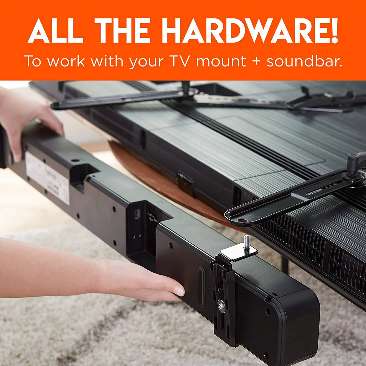 Bar - & Between & TVs Sound Vizio, Works Your ECHOGEAR TV Maximum - with with Brackets Atmos Dolby LG, Bose, Height Mounting & Compatibility Soundbar for for Speakers Adjust Depth More