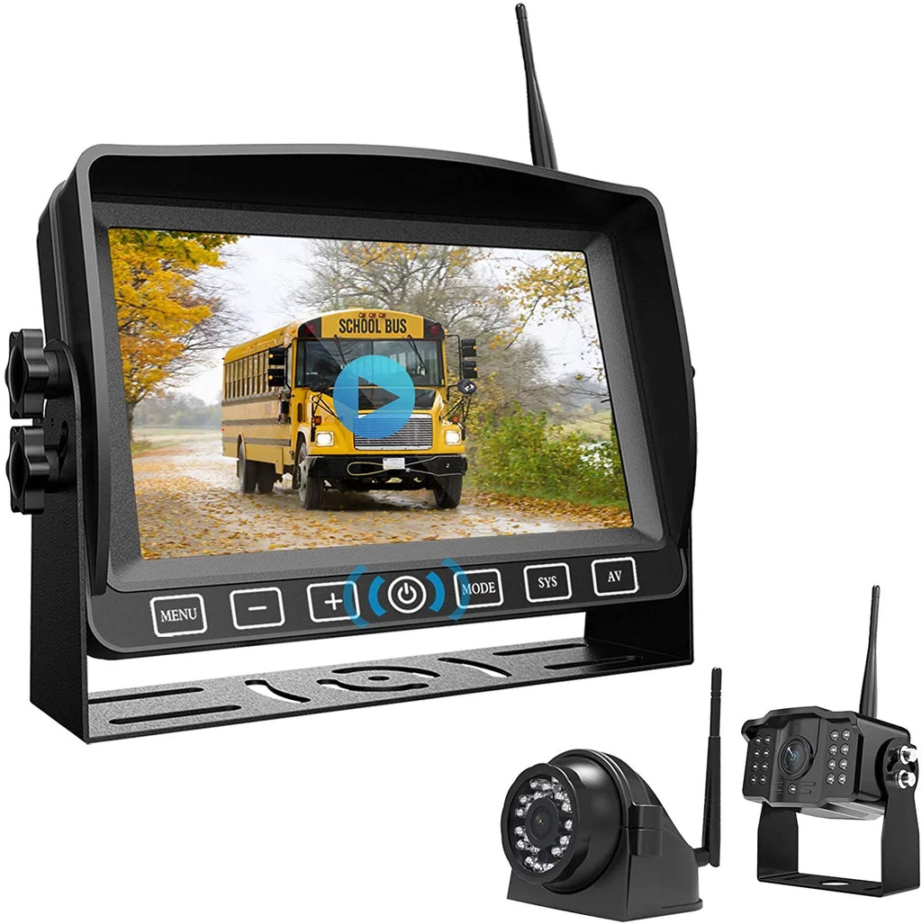 Camera with Cam Monitor Button Range Operation Trailer Long Backup Wireless Xroose with RV Camper Digital DVR AHD Motorhome 1080P Touch Dual for 7” Truck Side View CM2 Rearview System Rear Signal
