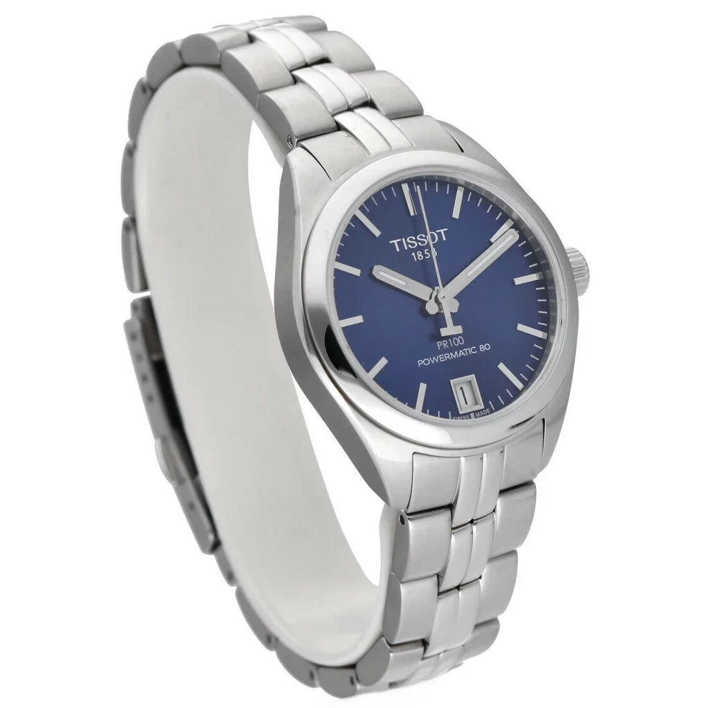 80 T101.207.11.04.100 Women's Steel PR100 Tissot Automatic 33mm Powermatic Watch