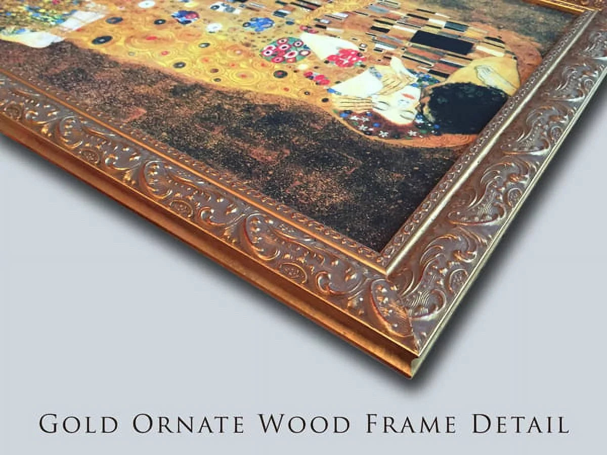 Print Gustav 2x The 15x18 c.1908 Ornate Matted Klimt Gold by Kiss, Framed Art