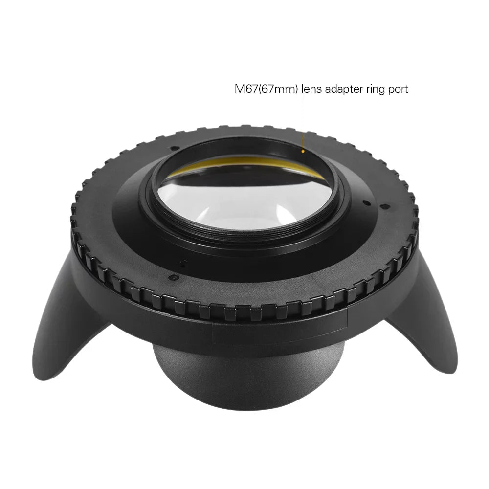 200mm Adapter 67mm Angle Case for Round Housing Fisheye Camera 197ft Cover MEIKON Shade Waterproof Lens Diving Camera 60m/ Underwater Port Wide Dome