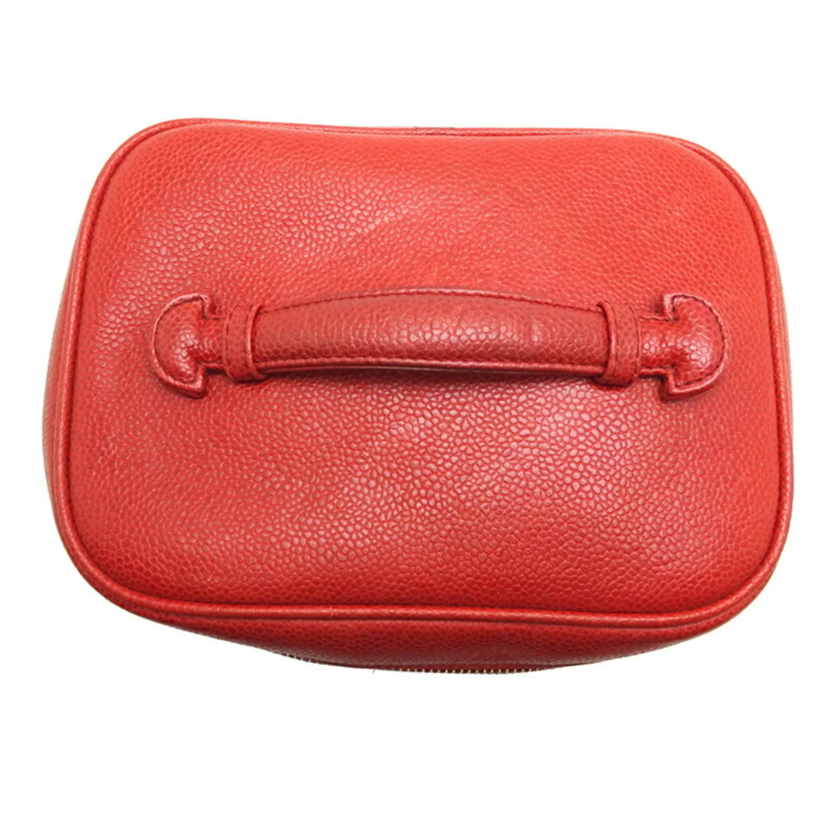 Ladies Handbag (Good) Caviar Vanity Bag Red Pre-Owned Skin