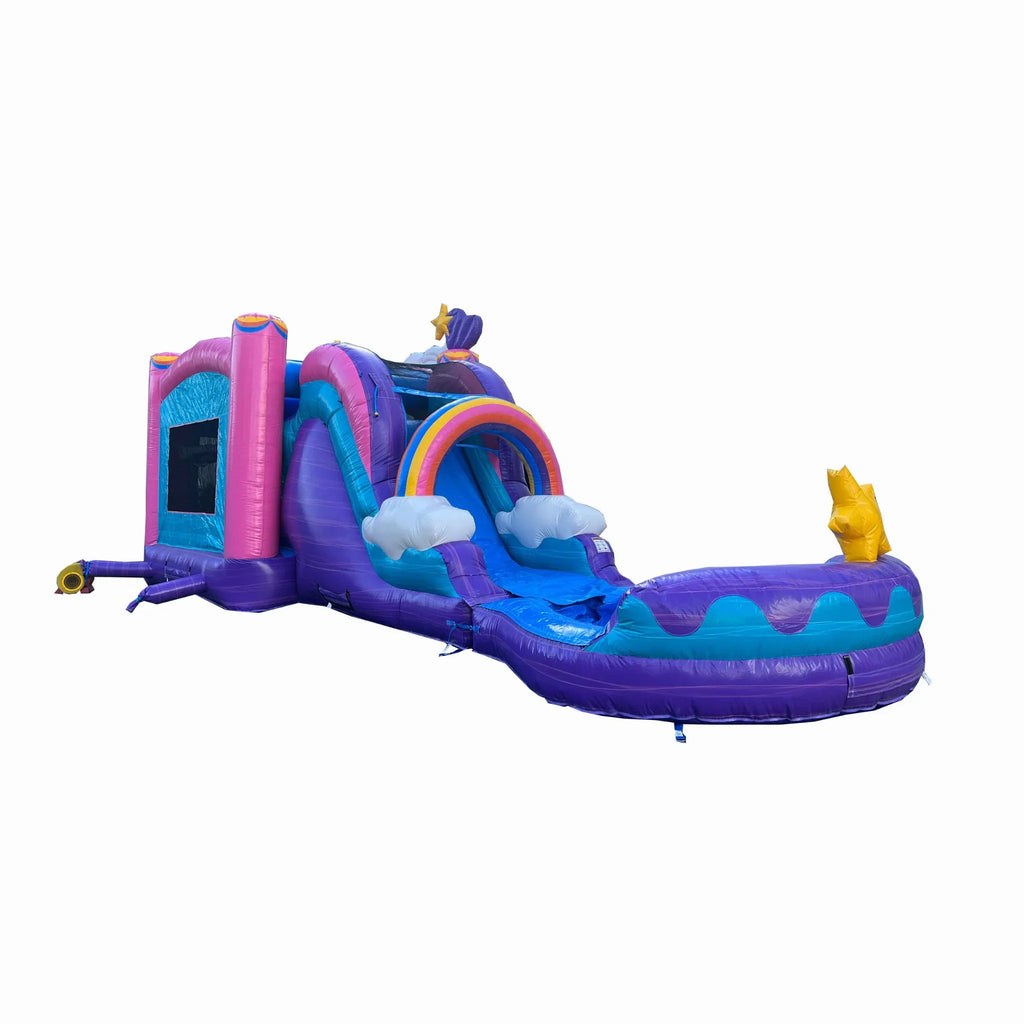 Outdoor Wet Commercial Basketball Pool Grade, Combo Vinyl, with and House XJUMP Bounce (with PVC Unicorn Dry Adults, Backyard, Inflatable Water Detachable 100% Air Kids Slide Blower), Hoop, for