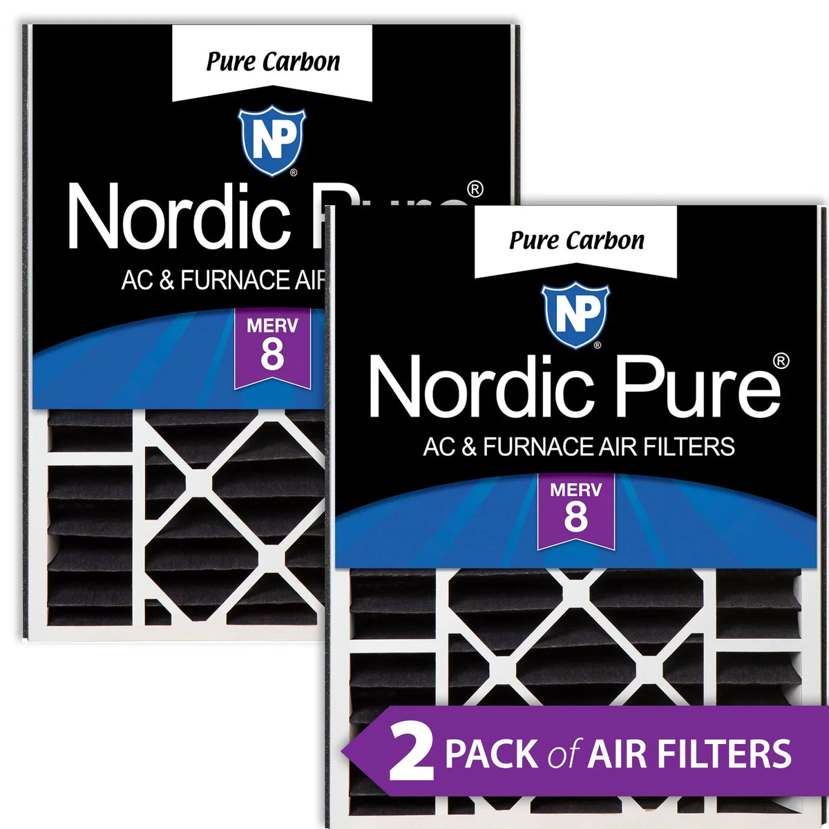 Odor PK Pure Bear Replacement Air 8 Air Reduction 2 20x25x5 Merv Carbon Filters
