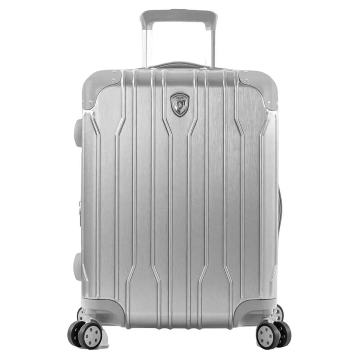 Heys Xtrak Combination Lock, Wheels TSA with 21-Inch Luggage Handle Carry-On Telescopic Expandable, System Spinner Silver Lightweight,