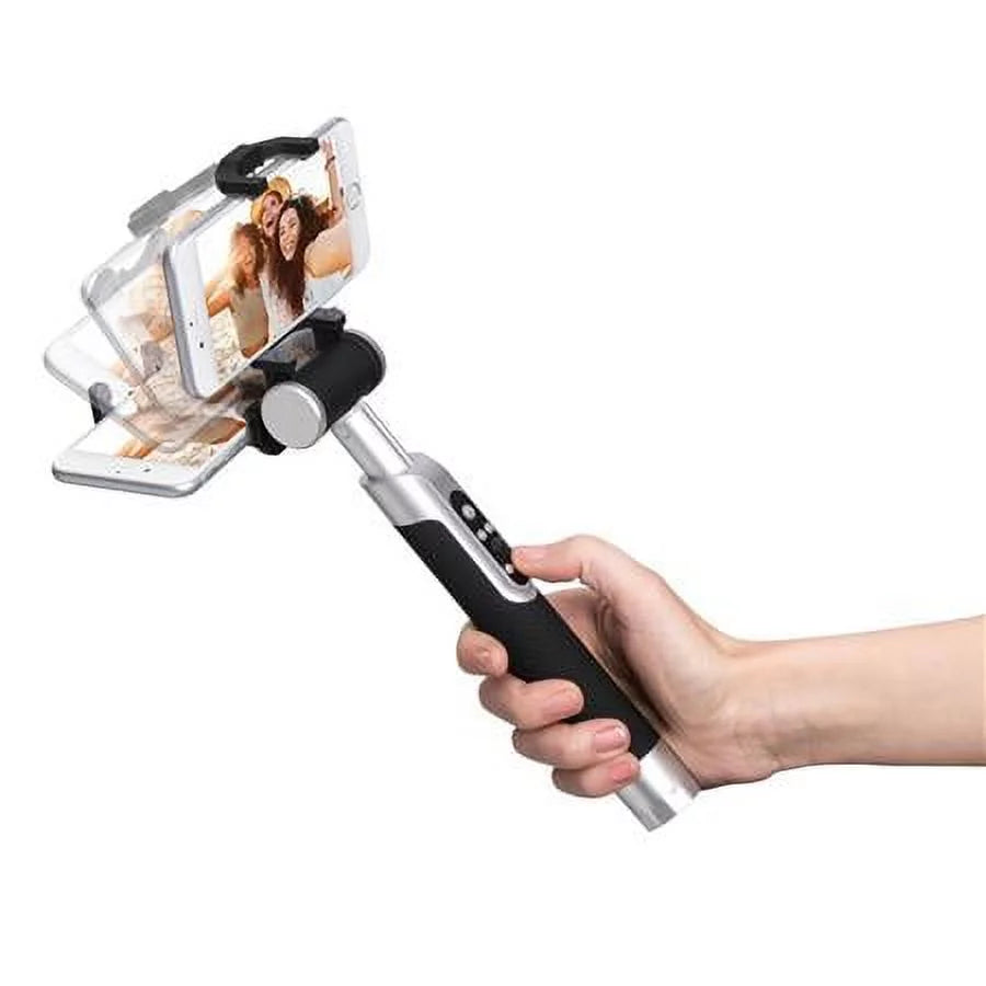 Stick Rechargeable Smart Selfie with Light Black Battery, Silver