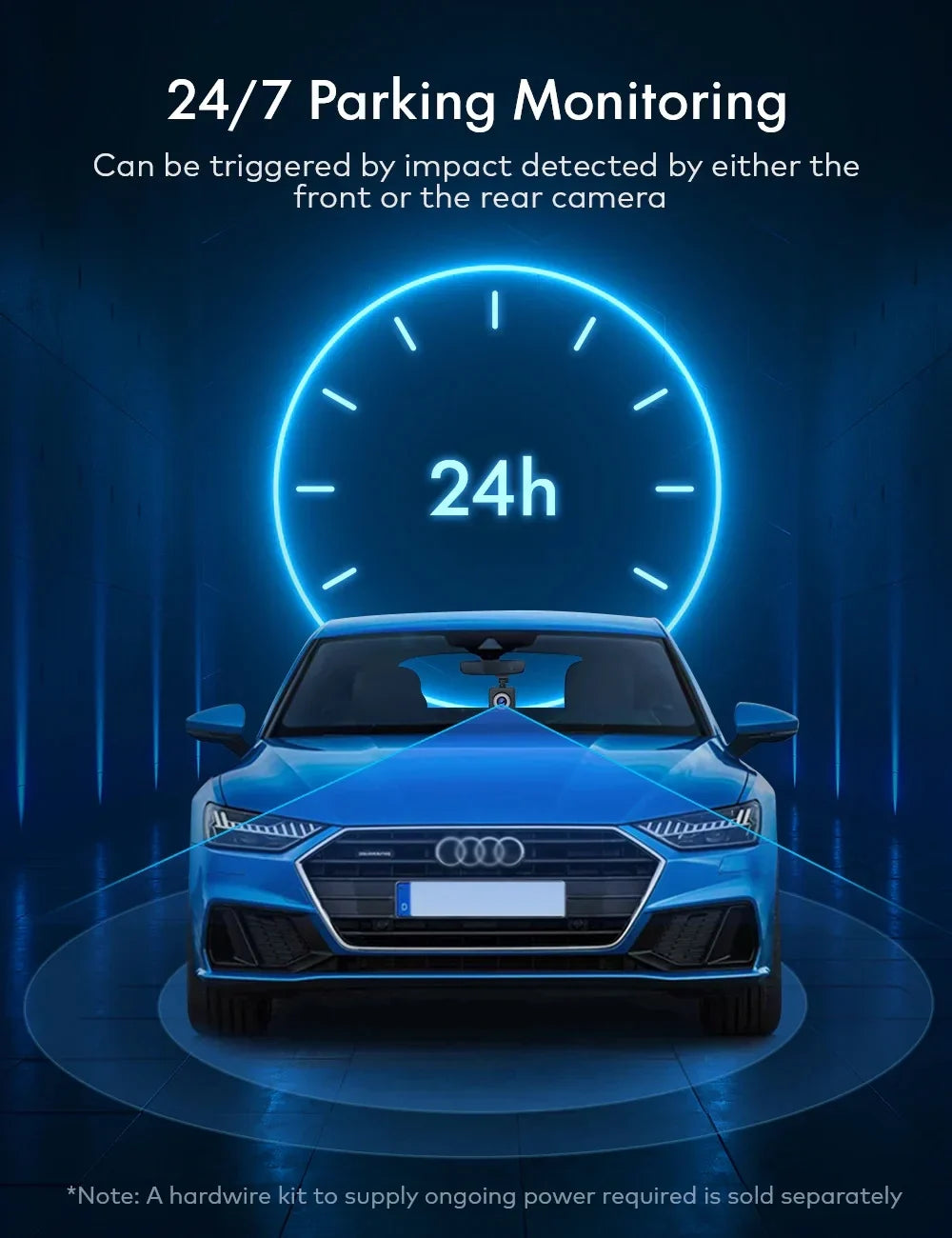 Night Vision, Camera Support Starvis Car Black Wifi with App, Sensor, Monitor, Parking Dash APEMAN Cam Display, GPS, IPS
