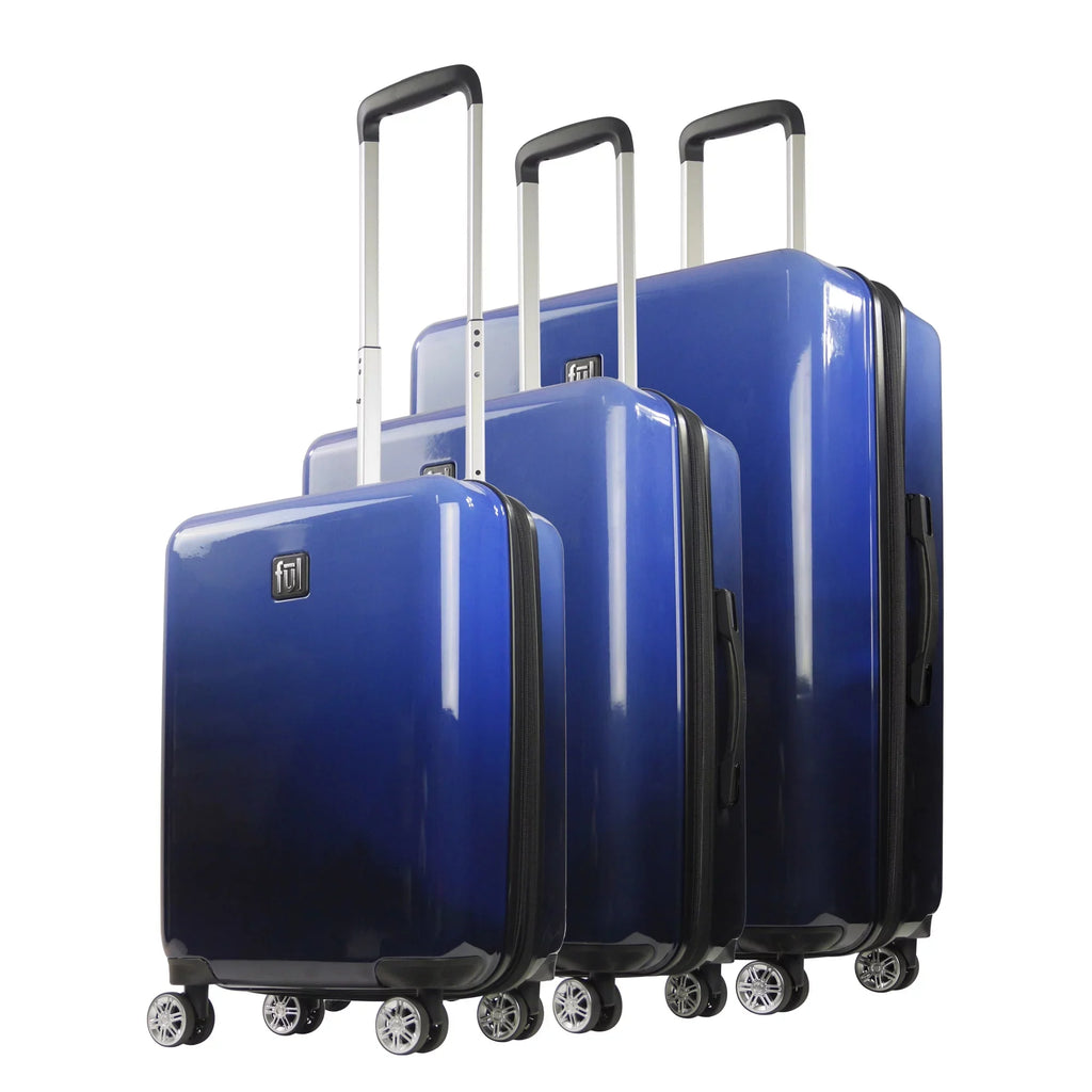 with Luggage, Impulse 3 Ombre 22, 31 26 Wheels, Suitcase and Rolling Piece Hardshell Blue Spinner Inch, Set