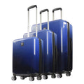 with Luggage, Impulse 3 Ombre 22, 31 26 Wheels, Suitcase and Rolling Piece Hardshell Blue Spinner Inch, Set