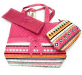 Pouch Set Girl Baby Pink Orange Aztec Bag Blue Serape Zipper Diaper Piece Changing Pad 3