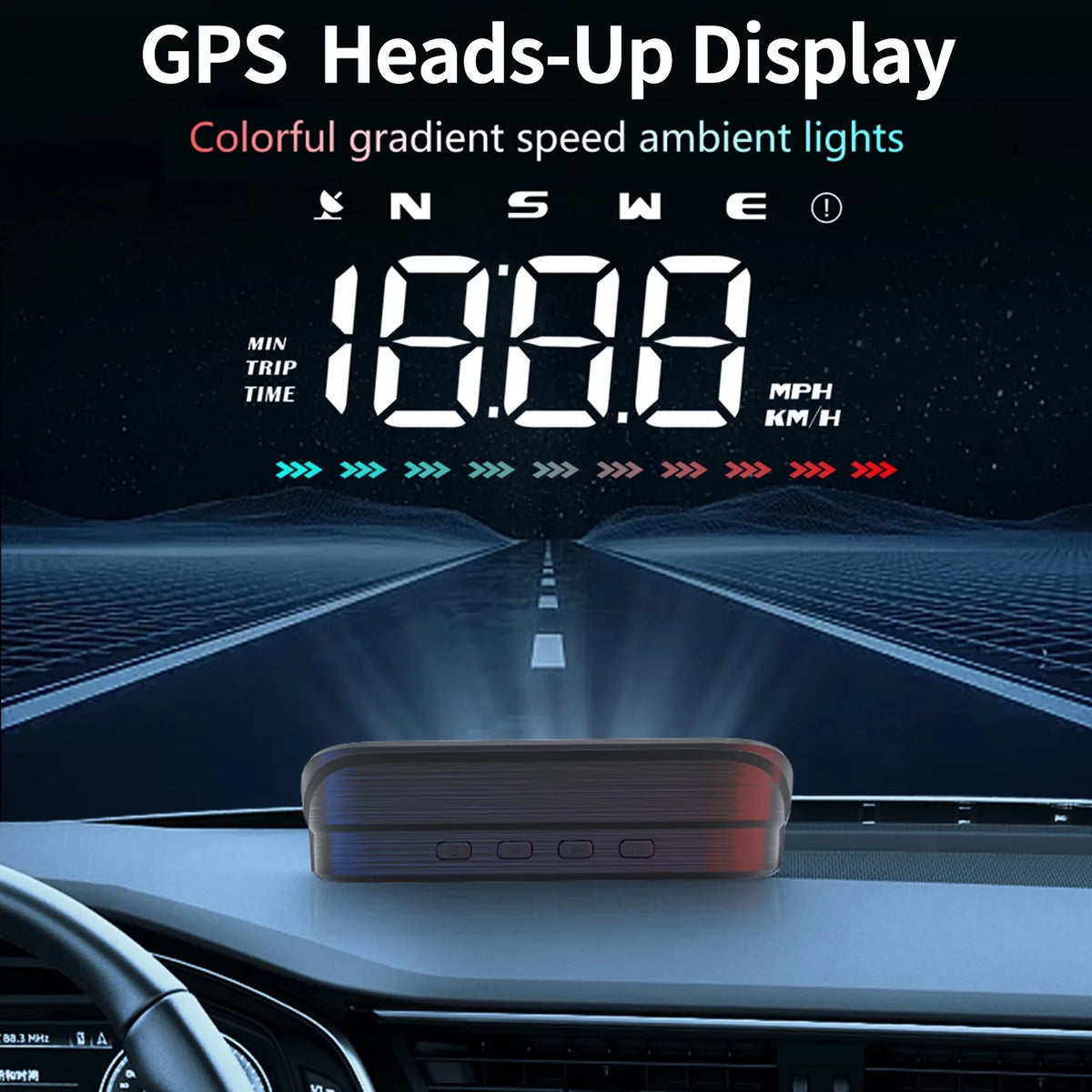 Display Speedometer for with Overspeed Pinnaco Digital Heads-Up Alarm Car GPS Speedometer